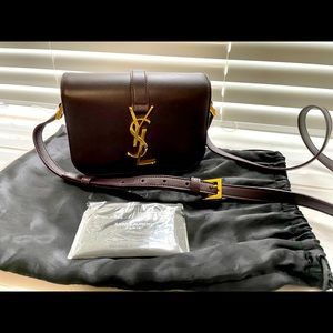 Authentic YSL Saint Laurent Universite Crossbody Bag - Small, Bordeaux
